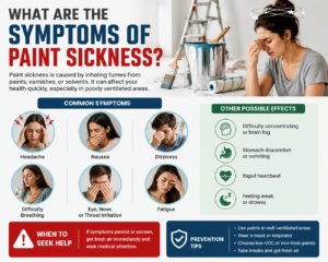 What are the symptoms of paint sickness?